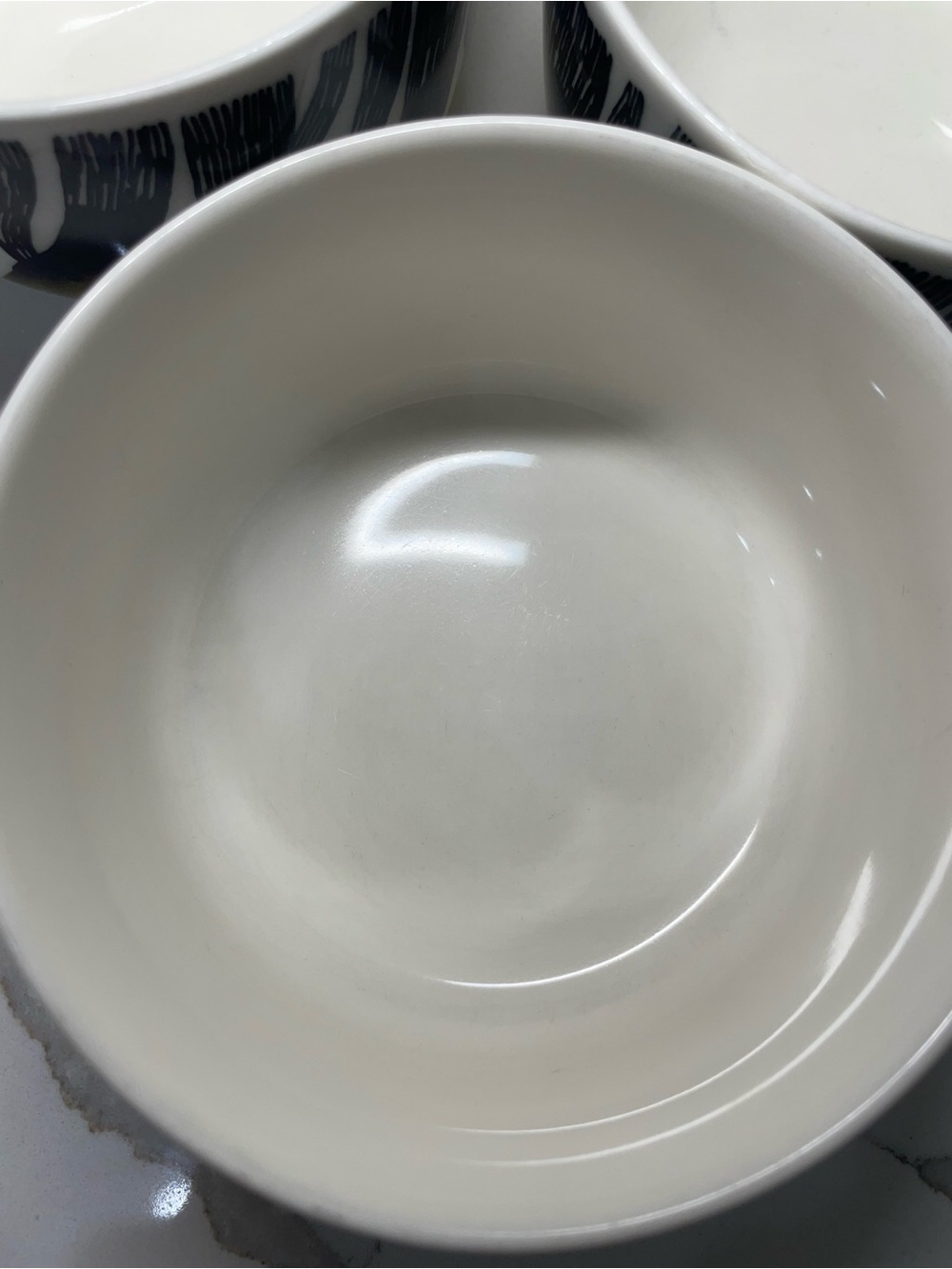 Marimekko Oiva Saapaivakirja 3pc Black and White Tree Motif 5in Ceramic Bowls - Picture 10 of 13